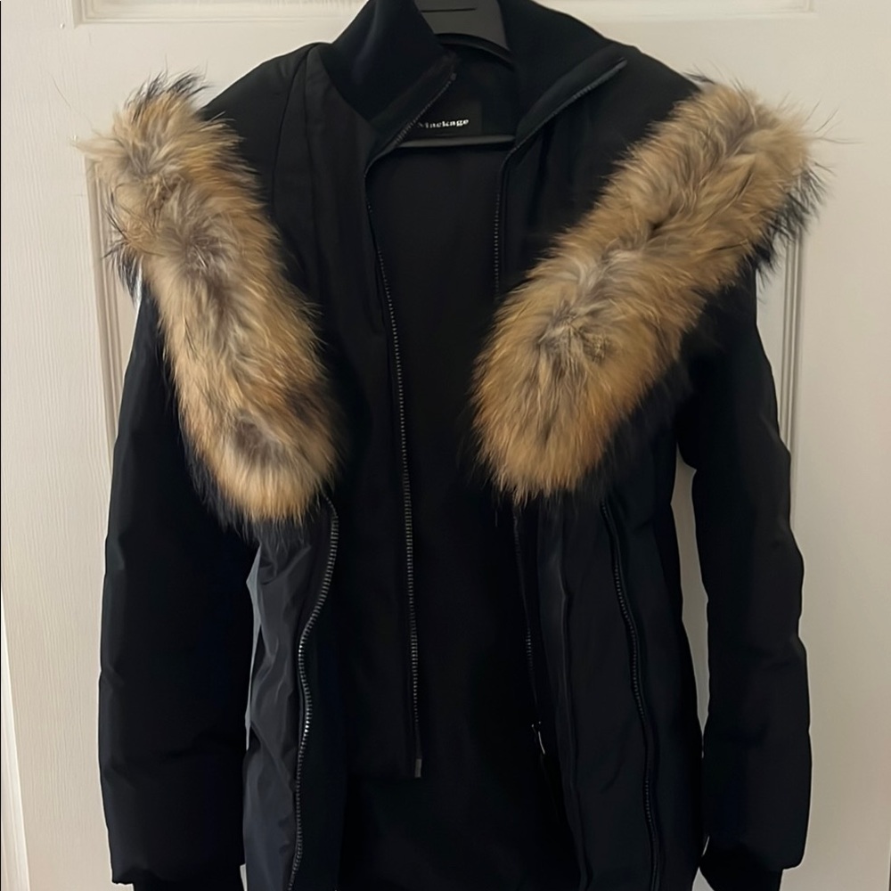 Mackage ~ADALI Black Down Coat with Fur Trim size XS EUC only worn once
